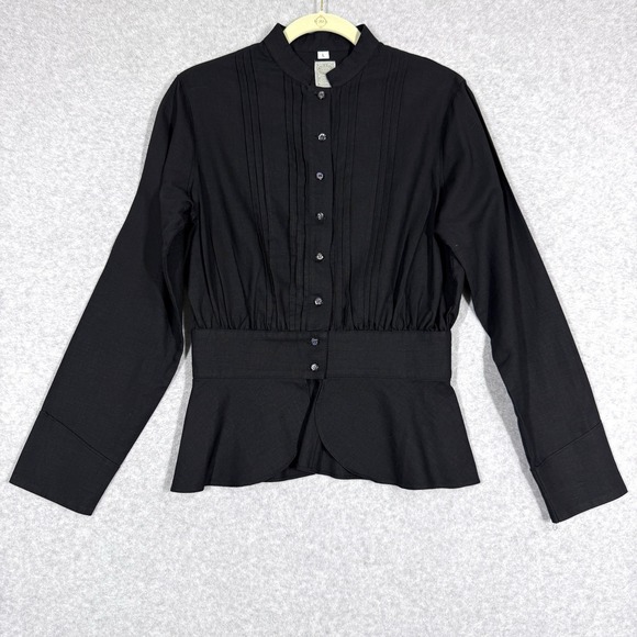 Wah Maker Top Women Large Frontier Cinched Waist Pintuck Western Prairie Peasant - Picture 1 of 15